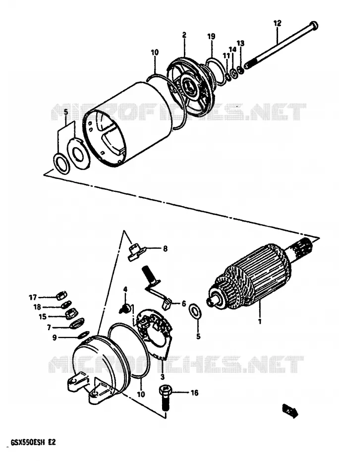 STARTMOTOR Suzuki MOTO 550 GSX-E 1987  GSX550EUH(F/G/H)