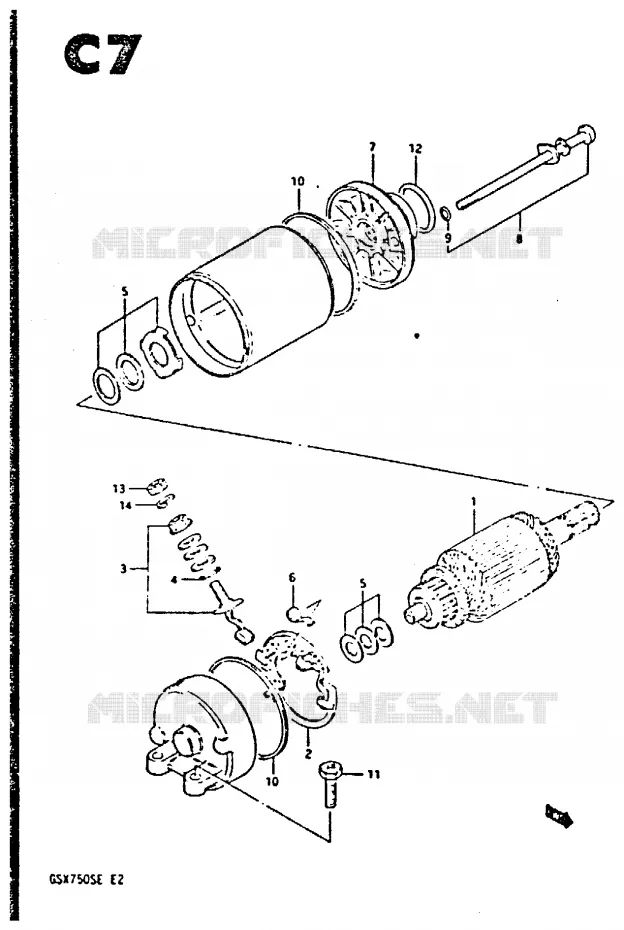 STARTMOTOR Suzuki MOTO 750 GSX-S 1984  GSX750SE(E2)