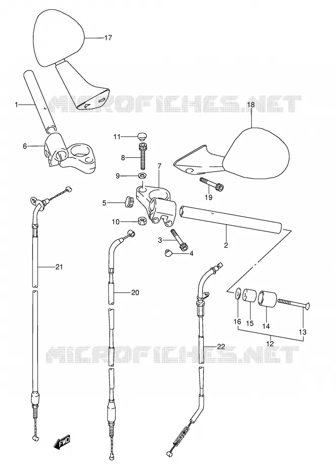 STUUR (MODELE J/K/L/M/N/P/R) Suzuki MOTO 600 GSX-F 1988  GSX600FJ(E2)
