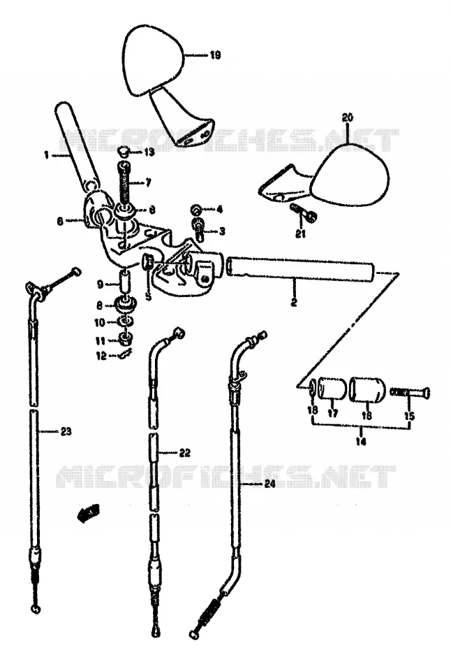 STUUR (MODELE K/L/M/N/P) Suzuki MOTO 750 GSX-F 1990  GSX750FL(K-T)
