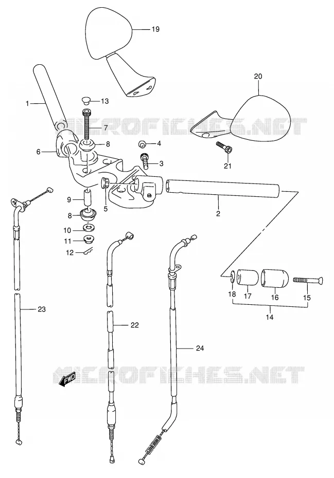 STUUR (MODELE K/L/M/N/P) Suzuki MOTO 750 GSX-F 1992  GSX750FN(E2)