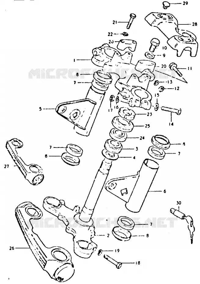 STUURKOLOM (GSX400ST ~F.NO. 500305/ET, EX) Suzuki MOTO 400 GSX 1981  GSX400SX(T/X)