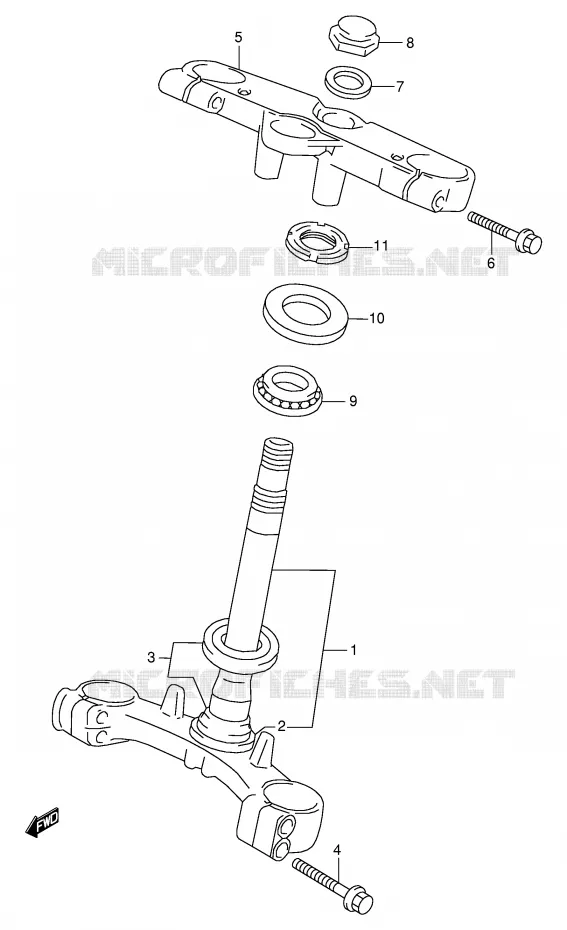 STUURKOLOM (MODELE W/X/Y/K1/K2) Suzuki MOTO 600 GSX-F 2002  GSX600FK2(E2)