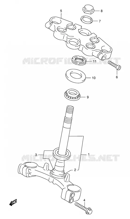 STUURKOLOM (MODELE W/X/Y/K1/K2) Suzuki MOTO 750 GSX-F 2000  GSX750FY(E2)