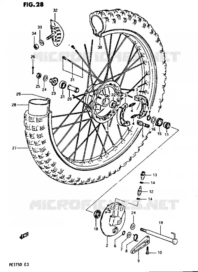 VOORWIEL Suzuki MOTO 175 PE 1982  PE175Z(Z/D)