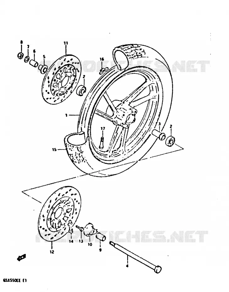 VOORWIEL Suzuki MOTO 550 GSX-E 1984  GSX550EFE(E1)