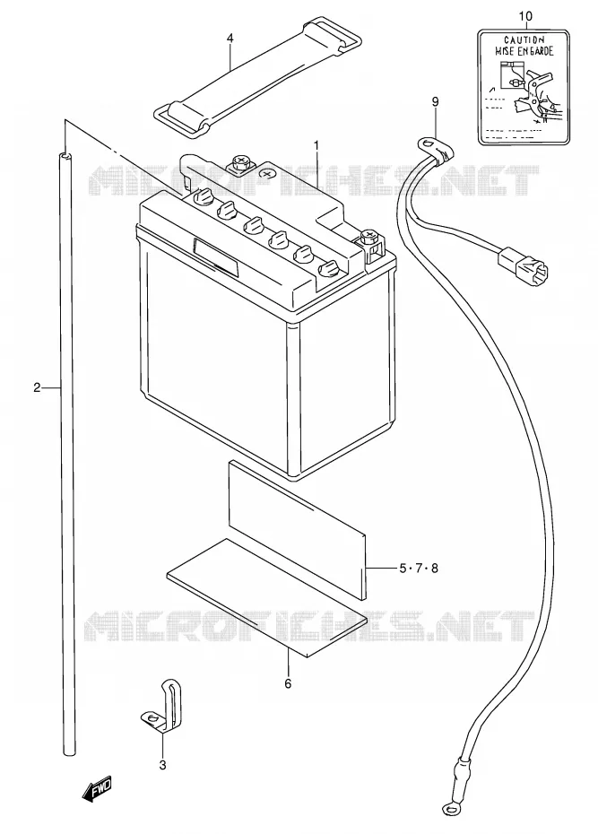 ACCU (MODELE T) Suzuki MOTO 600 GSX-F 1992  GSX600FU2N(E2)