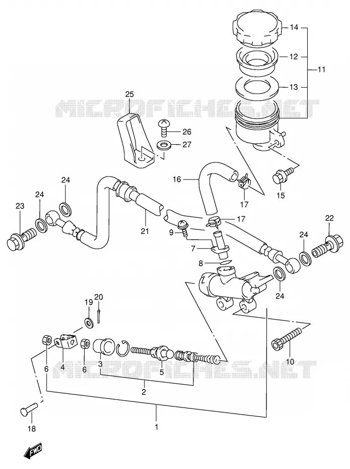 ACHTER HOOFDREMCILINDER Suzuki MOTO 600 GSX-F 2000  GSX600FY(E2)