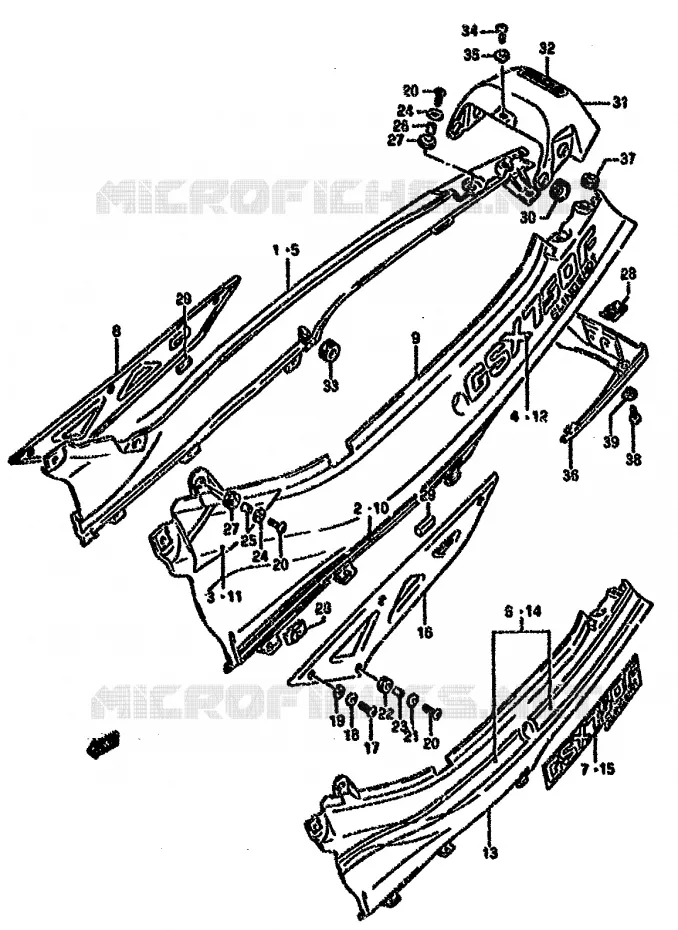 ACHTER KUIP  (MODELE K/L) Suzuki MOTO 750 GSX-F 1992  GSX750FN(K-T)