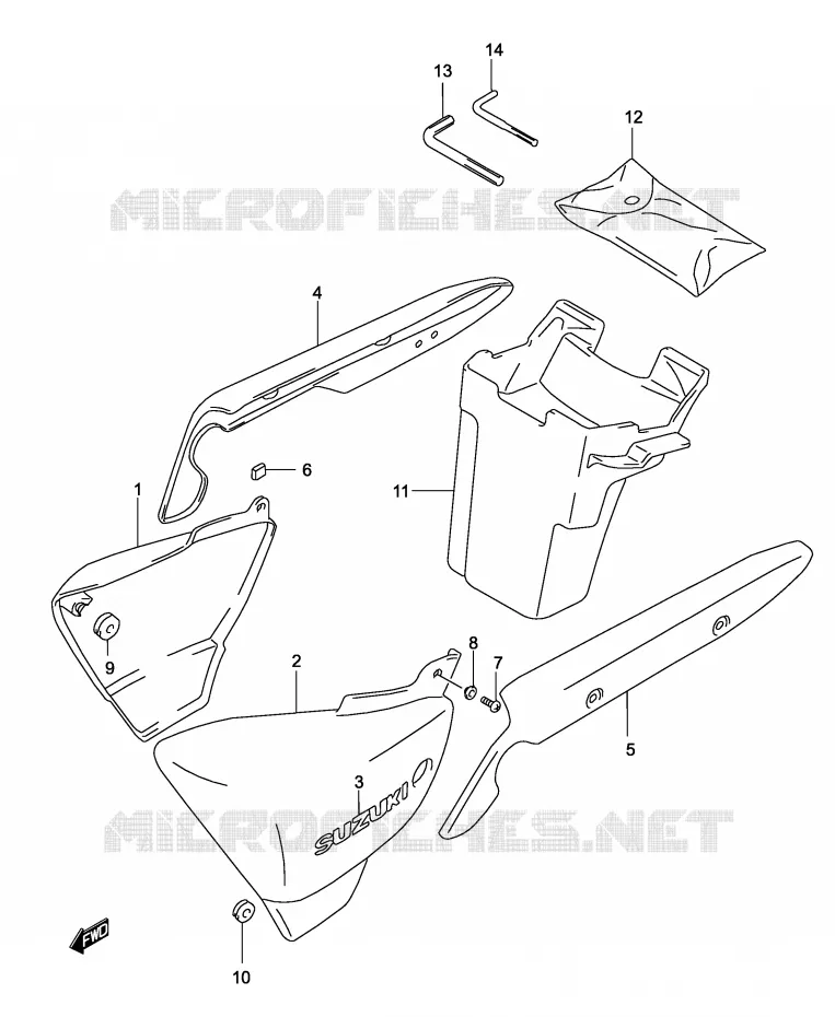 ACHTER KUIP  (MODELE K2) Suzuki MOTO 250 MARAUDER 2003  GZ250LK3(P19)