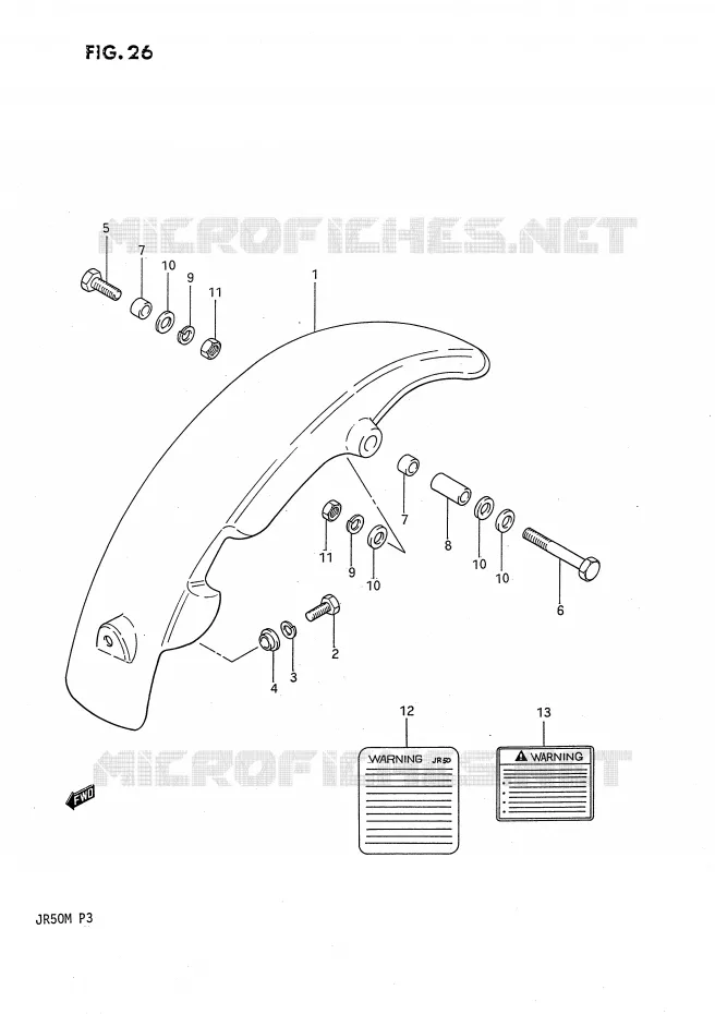 ACHTERSPATBORD Suzuki MOTO 50 JR 1985  JR50F(P3)