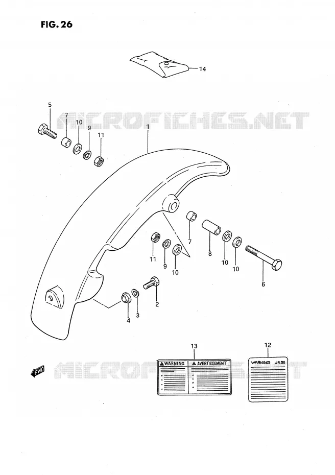 ACHTERSPATBORD Suzuki MOTO 50 JR 1994  JR50R(P28)