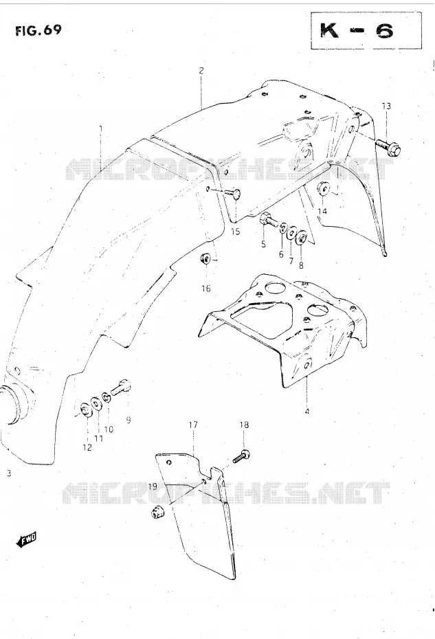 ACHTERSPATBORD Suzuki MOTO 500 GSX-E 1985  GSX500EF(E39)