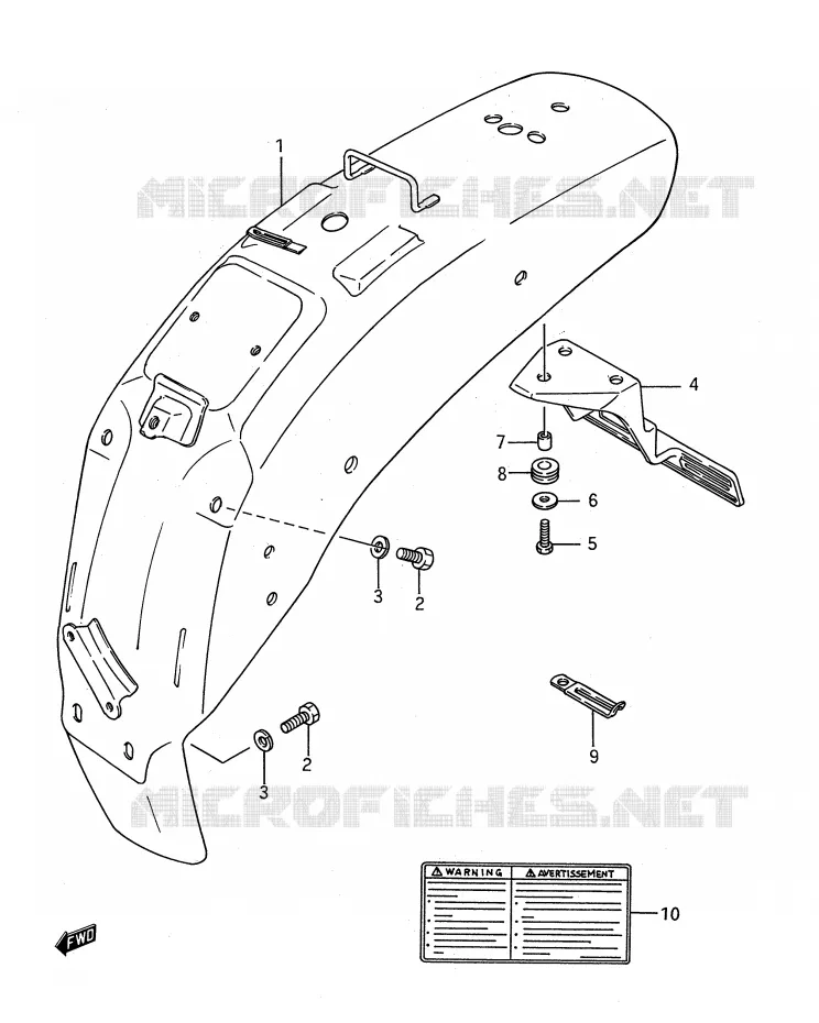 ACHTERSPATBORD Suzuki MOTO 650 BOULEVARD 1986  LS650PG(E28)