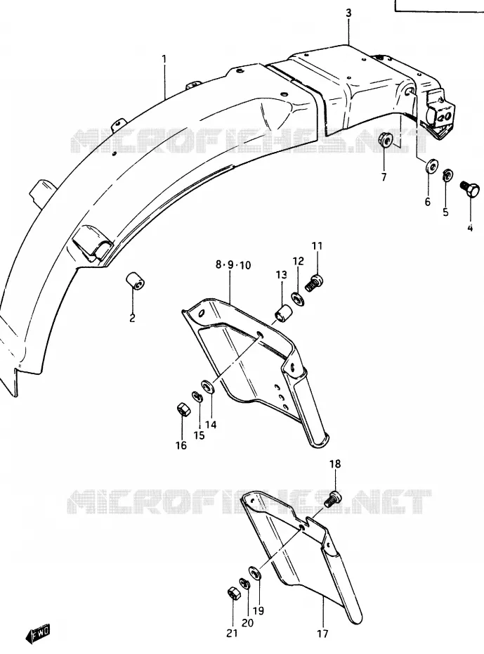 ACHTERSPATBORD Suzuki MOTO 750 GSX-E 1985  GSX750EF(F)