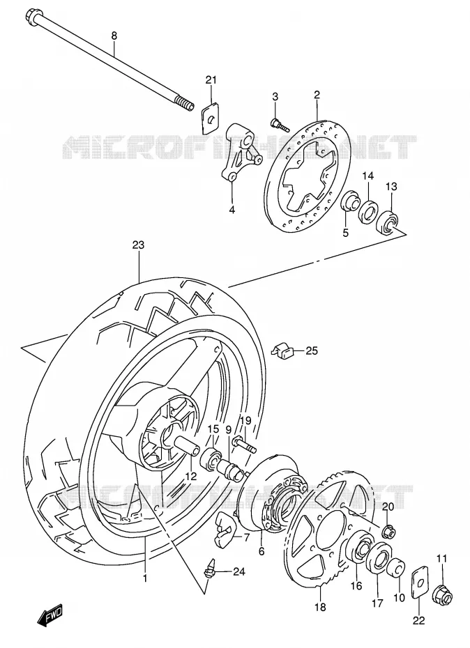 ACHTERWIEL Suzuki MOTO 750 GSX 2000  GSX750Y(E4)