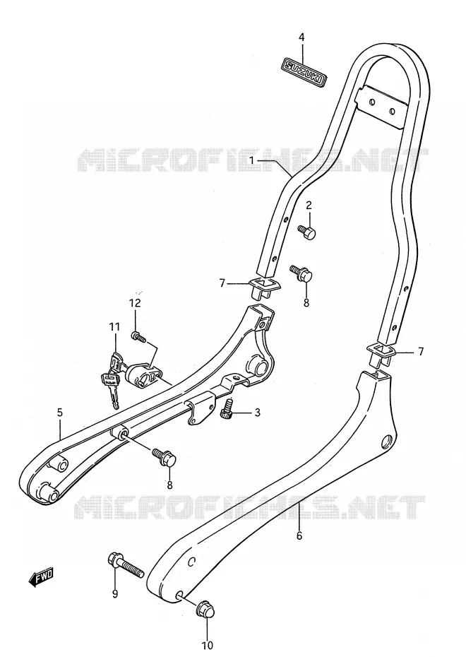 BACKREST Suzuki MOTO 650 BOULEVARD 1992  LS650N(E28)