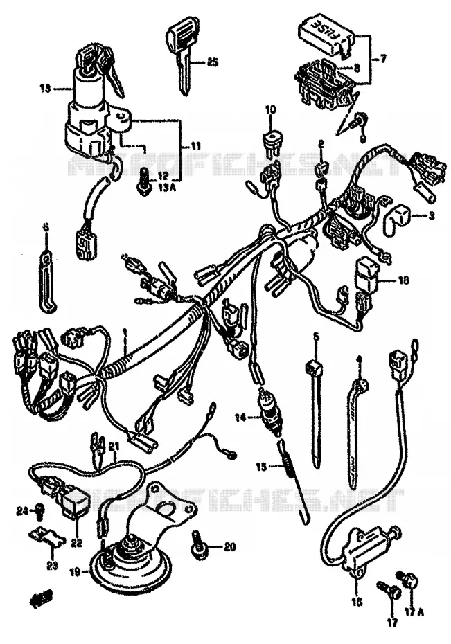 BEDRADING (MODELE K/L/M/N/P/R) Suzuki MOTO 750 GSX-F 1996  GSX750FSKT(K-T)