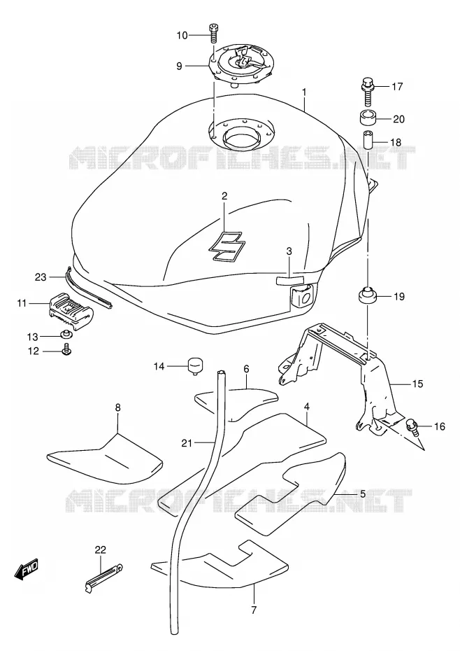 BENZINETANK (MODELE K4) Suzuki MOTO 600 GSX-F 2004  GSX600FK4(E2)