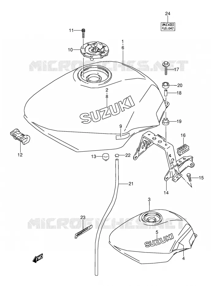 BENZINETANK (MODELE M/N) Suzuki MOTO 600 GSX-F 1994  GSX600FR(E2)