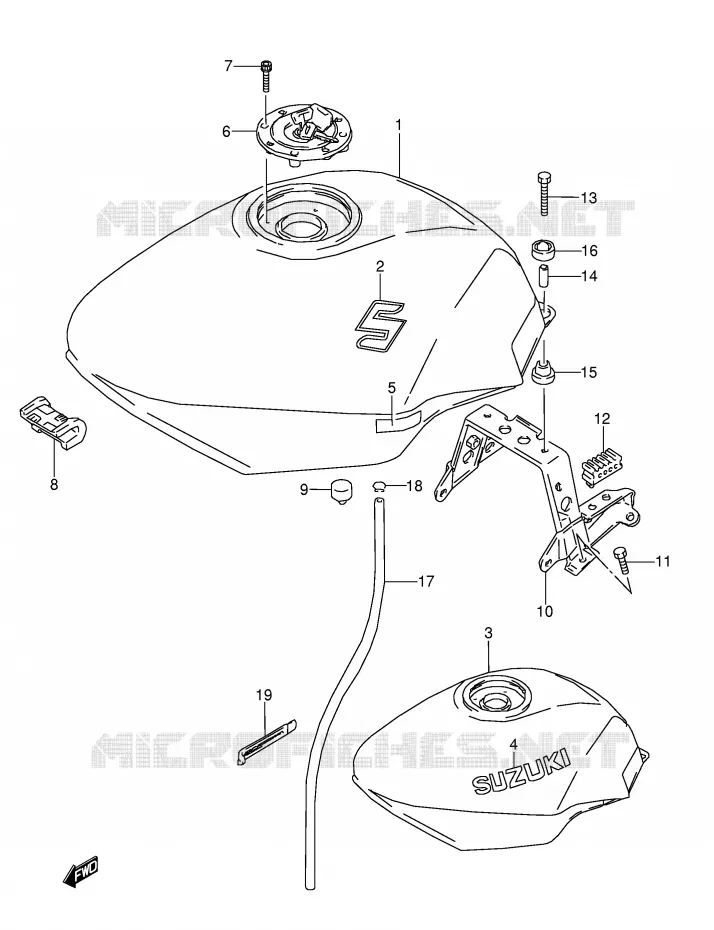 BENZINETANK (MODELE P/R/S) Suzuki MOTO 600 GSX-F 1996  GSX600FU2T(E2)