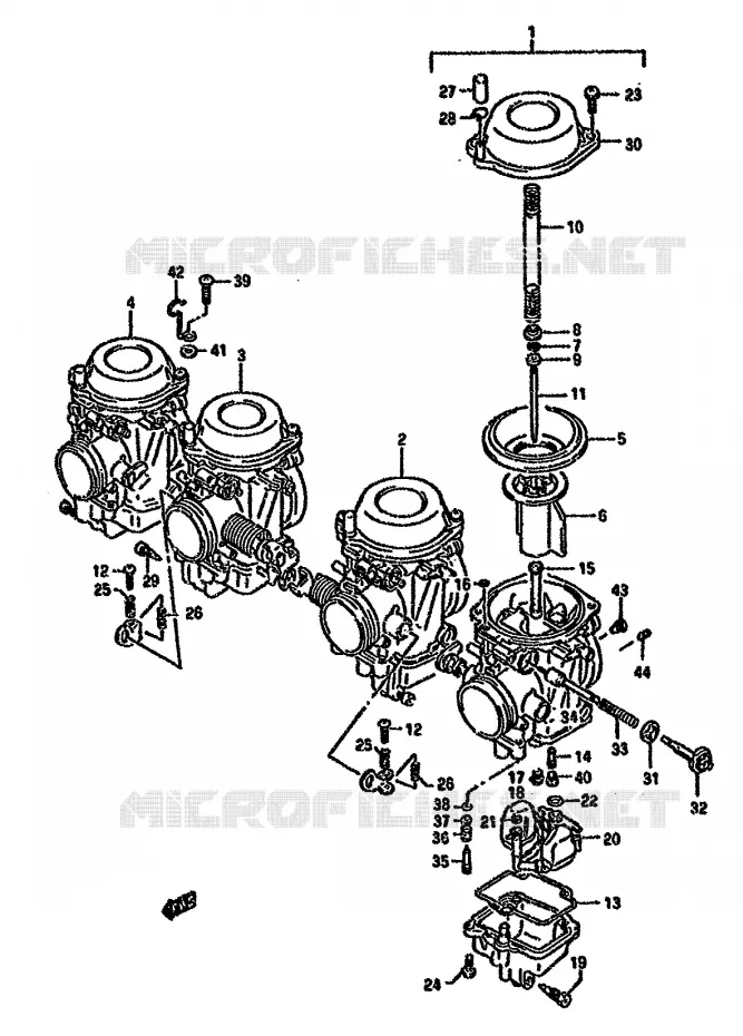 CARBURATOR (MODELE K/L/M/N/P/R) Suzuki MOTO 750 GSX-F 1990  GSX750FSKL(K-T)