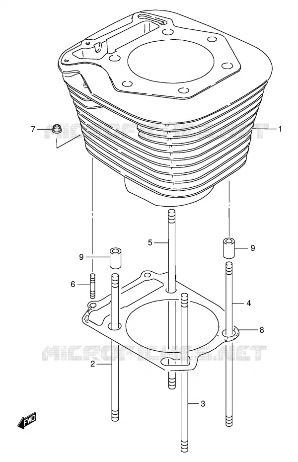 CILINDER Suzuki MOTO 650 SAVAGE 2003  LS650PK3(E2)