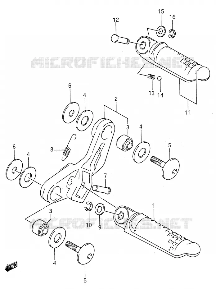FOOTREST Suzuki MOTO 600 GSX-F 1991  GSX600FU2M(E28)