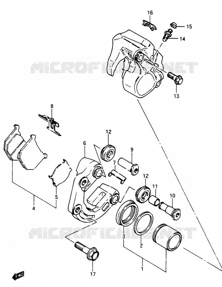 FRONT CALIPER (E24) Suzuki MOTO 750 GSX-E 1985  GSX750ESF(F)