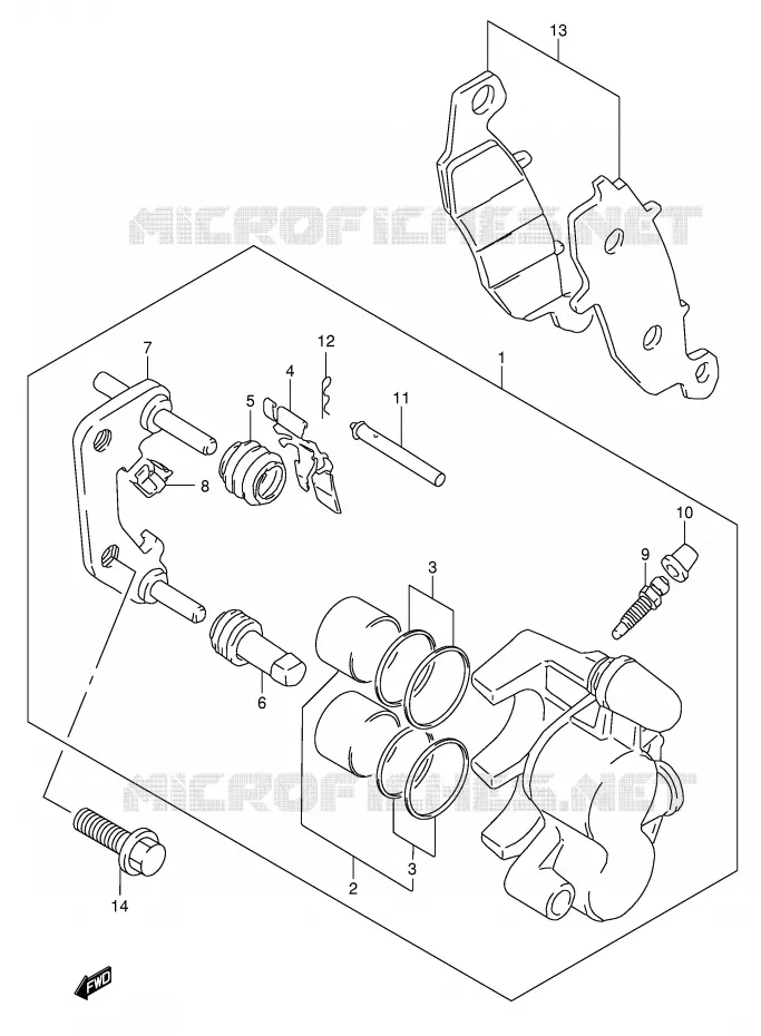FRONT CALIPER Suzuki MOTO 600 GSX-F 2005  GSX600FK5(E2)