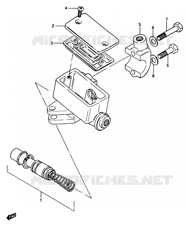 FRONT HOOFDREMCILINDER (GSX750ESE/EFE) Suzuki MOTO 750 GSX-E 1984  GSX750EE(D/E)