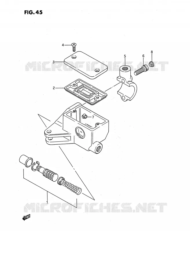 FRONT HOOFDREMCILINDER (LS650PG/PJ/PK/PL,MODELE M/R) Suzuki MOTO 650 SAVAGE 1988  LS650PJ(E2)