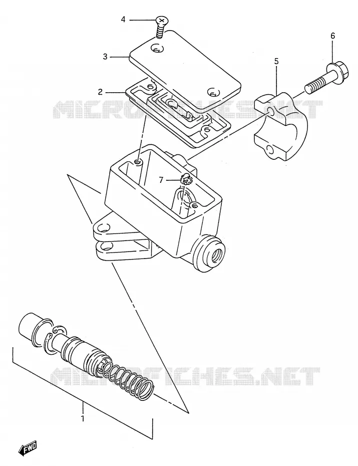 FRONT HOOFDREMCILINDER (MODELE J) Suzuki MOTO 600 GSX-F 1988  GSX600FJ(E28)