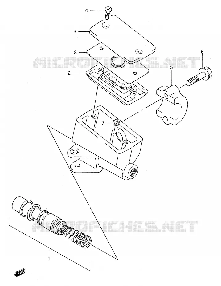 FRONT HOOFDREMCILINDER (MODELE P/R/S/T) Suzuki MOTO 600 GSX-F 1990  GSX600FL(E28)