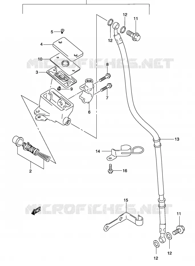 FRONT HOOFDREMCILINDER Suzuki MOTO 250 MARAUDER 2003  GZ250K3(P19)