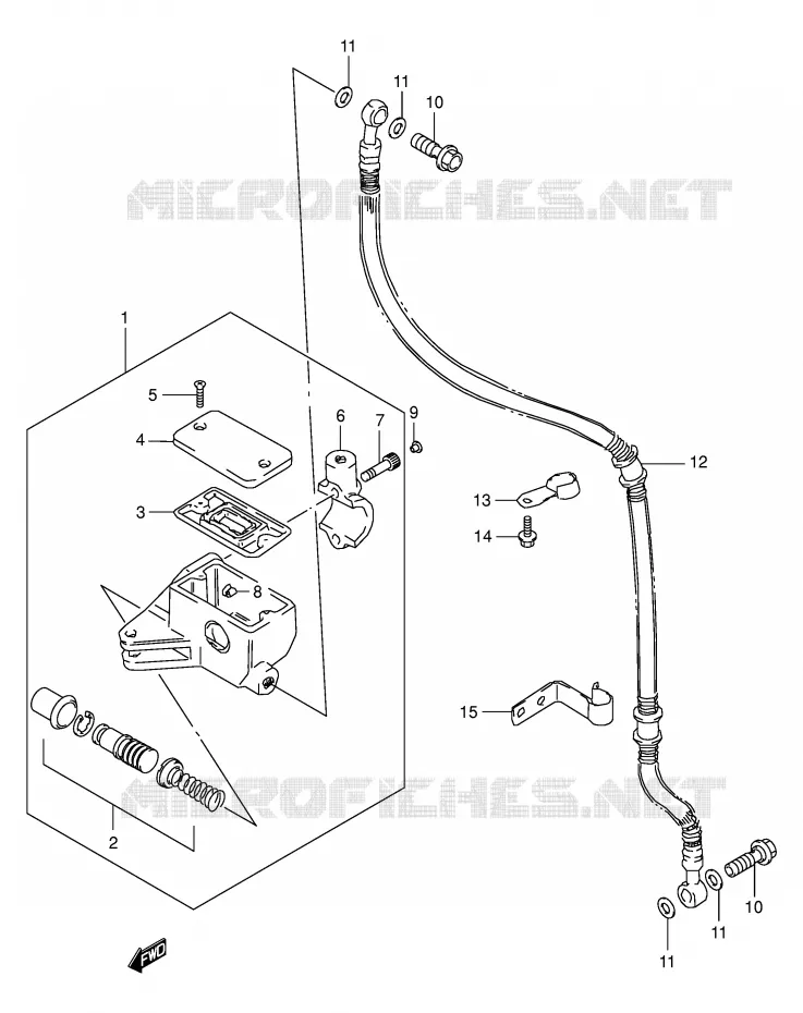 FRONT HOOFDREMCILINDER Suzuki MOTO 650 BOULEVARD 1998  LS650PW(E3/E28)
