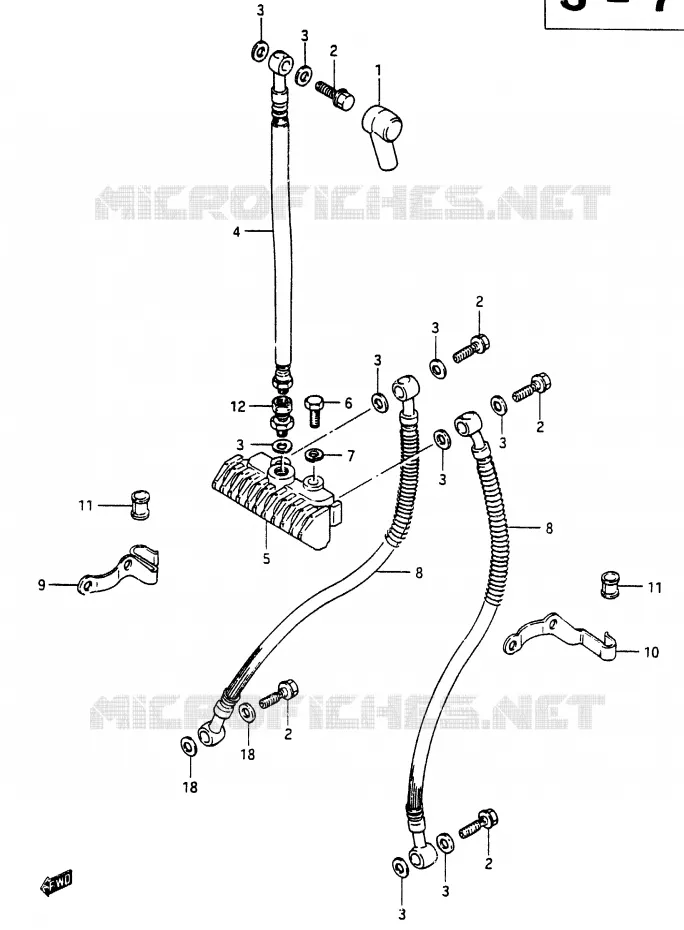FRONT REMSLANG (GSX750EF) Suzuki MOTO 750 GSX-E 1985  GSX750EFF(F)