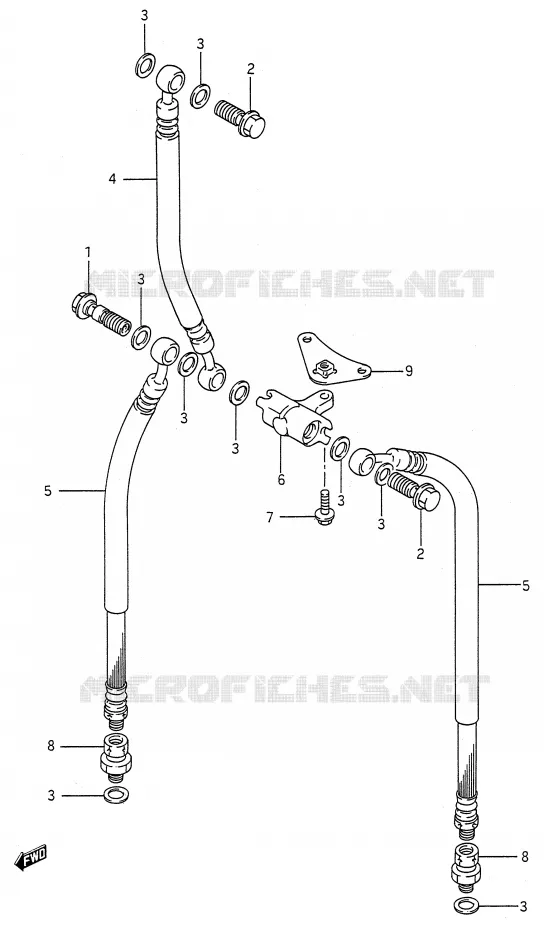 FRONT REMSLANG Suzuki MOTO 600 GSX-F 1991  GSX600FUM(E28)