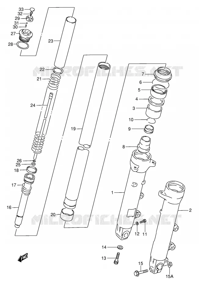 FRONT SCHOKDEMPER (MODELE S/T) Suzuki MOTO 750 GSX-F 1994  GSX750FR(E2)