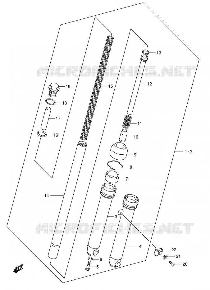FRONT SCHOKDEMPER Suzuki MOTO 80 JR 2001  JR80K1(P3/P28)