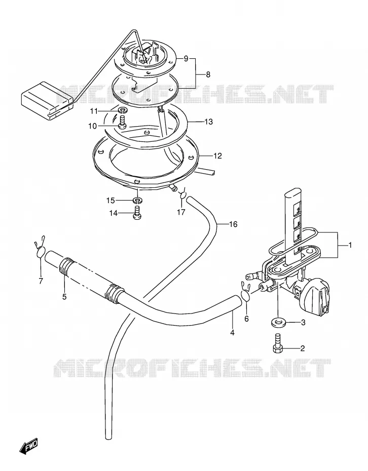 FUEL COCK (MODELE J/K,GSX600FUL/FU2L/FUM/FU2M E22) Suzuki MOTO 600 GSX-F 1991  GSX600FUM(E2)