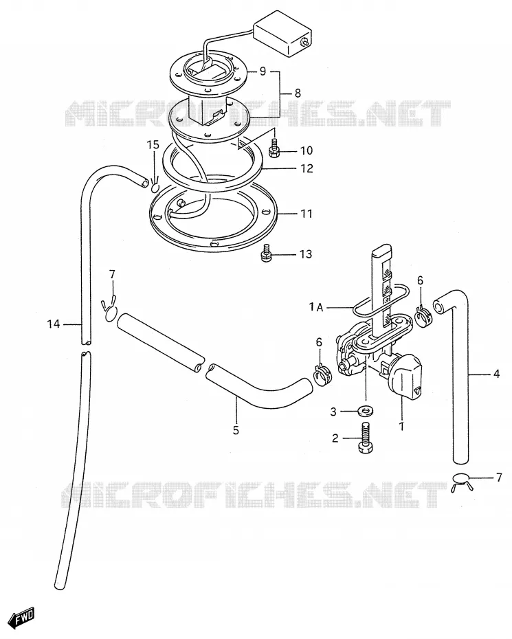 FUEL COCK (MODELE L/M/N/P/R/S/T) Suzuki MOTO 600 GSX-F 1993  GSX600FP(E28)