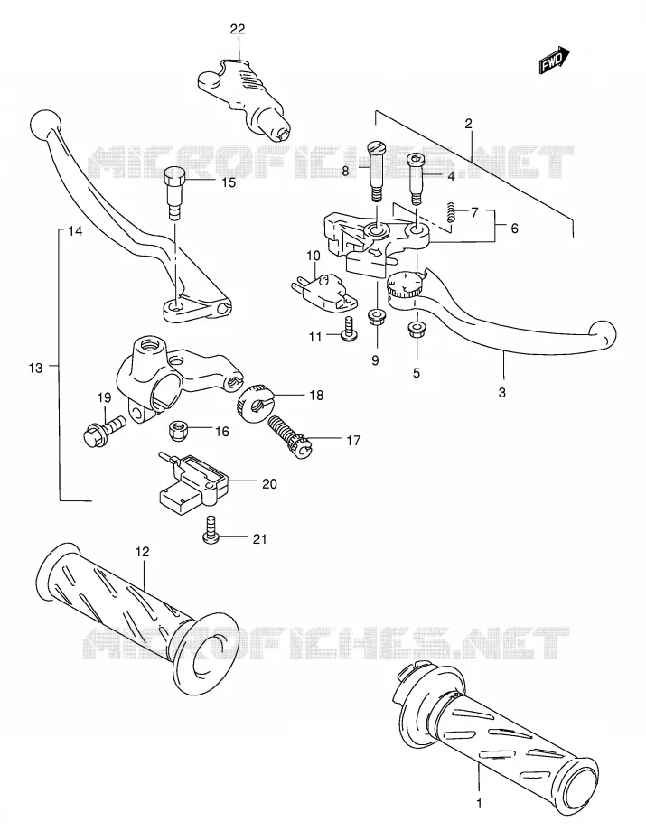 HANDGRIPS - LEVERS Suzuki MOTO 250 MARAUDER 1999  GZ250X(E1)