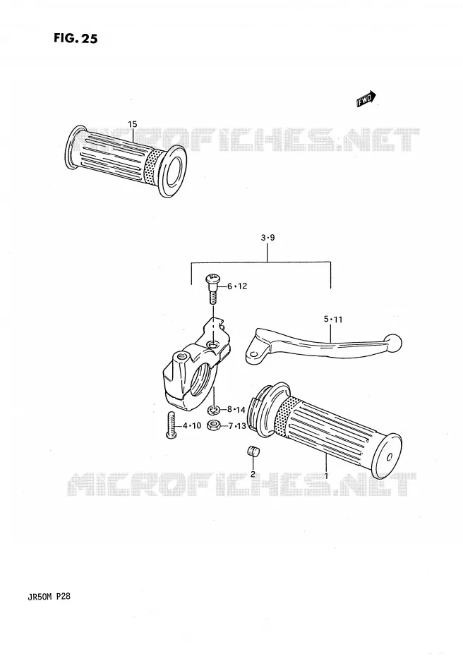 HANDGRIPS - LEVERS Suzuki MOTO 50 JR 1985  JR50F(P28)