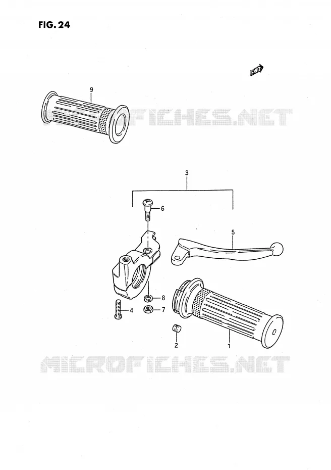 HANDGRIPS - LEVERS Suzuki MOTO 50 JR 1993  JR50P(P3)