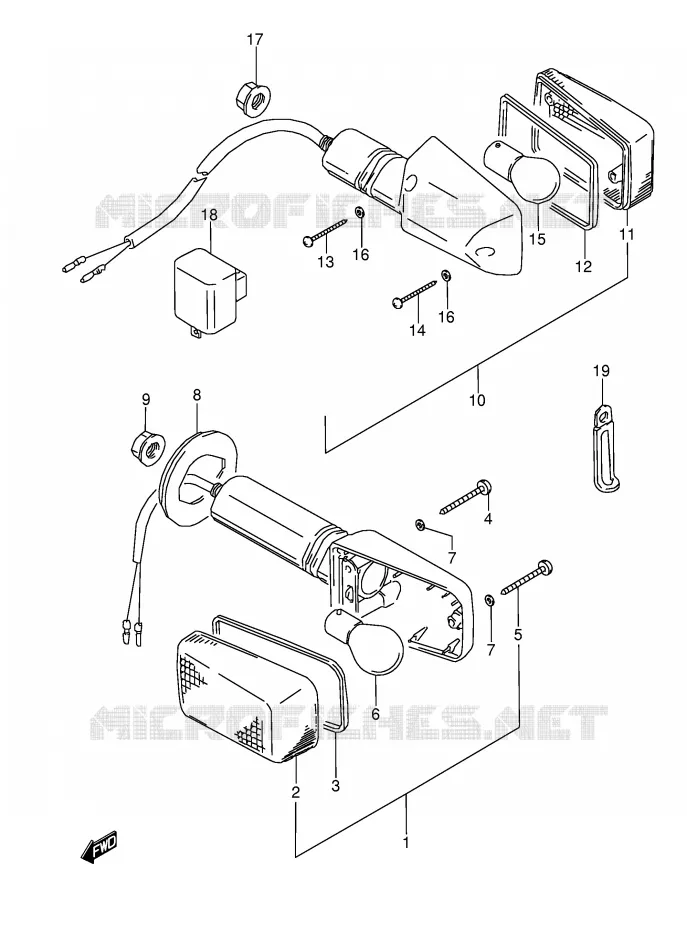 INDICATOREN (MODELE J/K/L/M/N/P/R/S) Suzuki MOTO 600 GSX-F 1989  GSX600FU2K(E2)