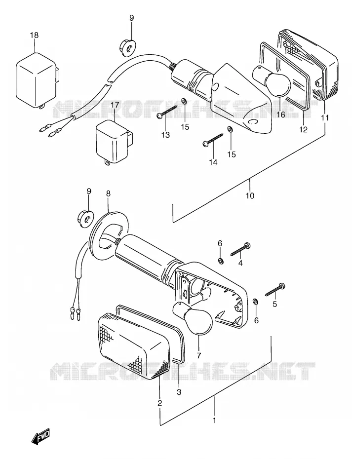 INDICATOREN (MODELE K/L/M/N/P/R) Suzuki MOTO 750 GSX-F 1993  GSX750FP(E2)