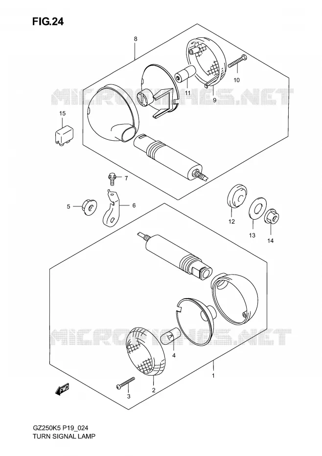 INDICATOREN Suzuki MOTO 250 MARAUDER 2004  GZ250K4(P19)