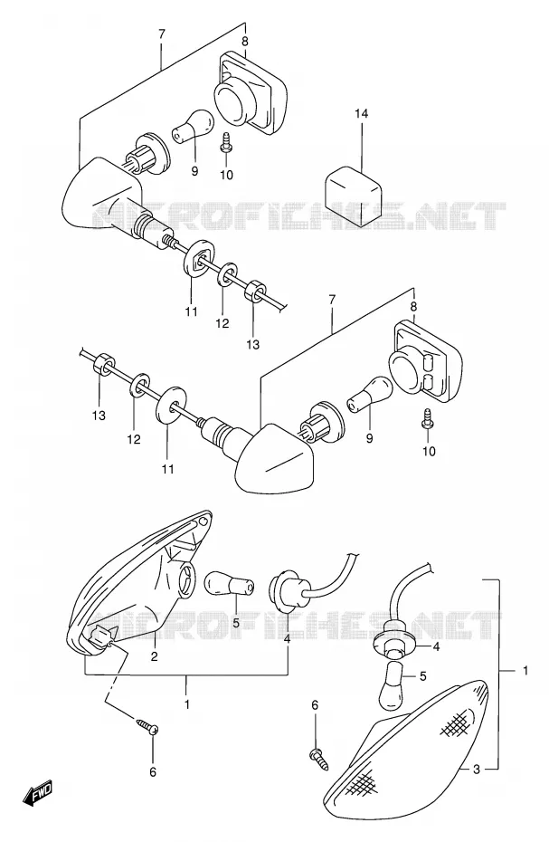 INDICATOREN Suzuki MOTO 750 GSX-F 2002  GSX750FK2(E2)