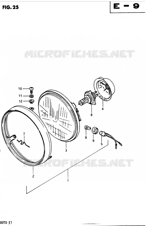 KOPLAMP (E2) Suzuki MOTO 400 GSX 1983  GSX400TD